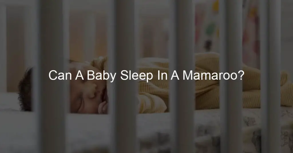 can a baby sleep in a mamaroo